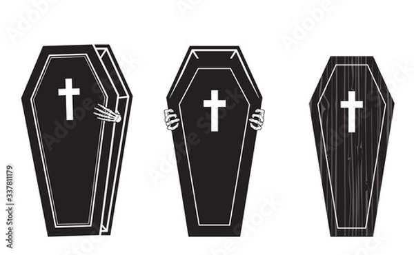 Obraz Creepy Coffin Halloween Vector Icon Set 1
