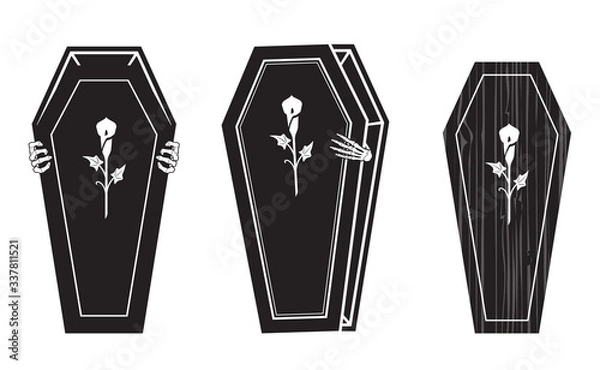 Obraz Creepy Trumna Halloween Vector Icon Set 2