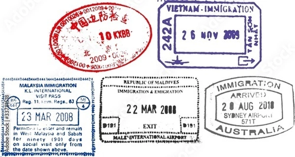 Obraz passport stamps