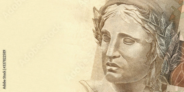 Fototapeta Brazilian Real - BRL currency. Fifty reais face template for economic and financial concepts.