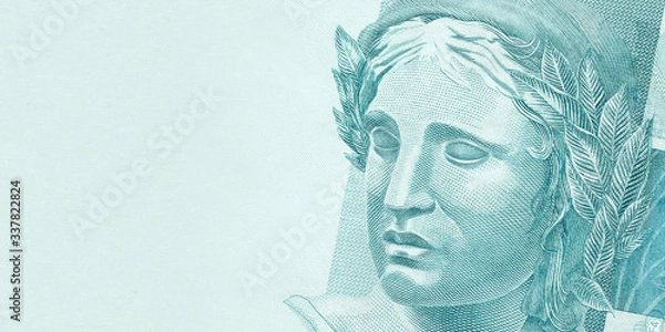 Fototapeta Brazilian Real - BRL currency. One hundred reais face template for economic and financial concepts.