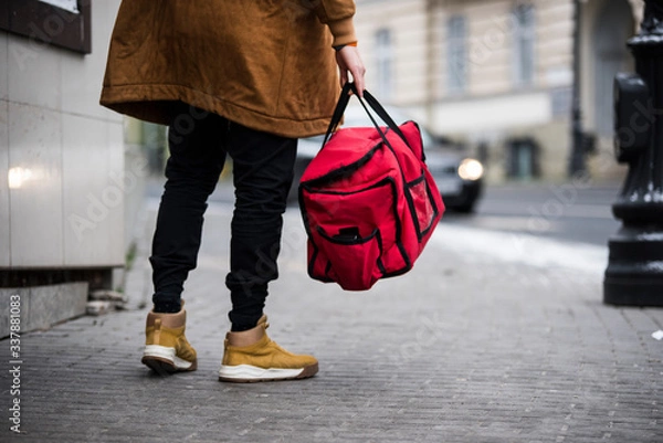 Obraz Jedzenie z dostawą, dostawca jedzenia, jedzenie na wynos