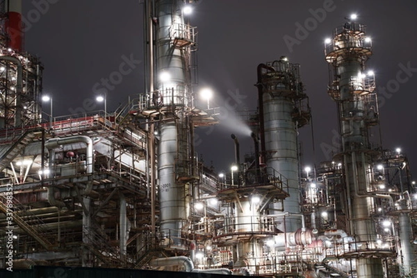 Fototapeta 四日市の工場夜景