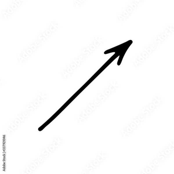 Obraz Black straight arrow vector icon. Hand-drawn vector illustration