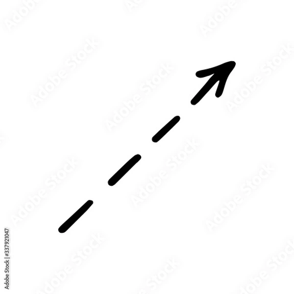 Obraz Black straight dotted arrow vector icon. Hand-drawn vector illustration