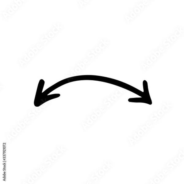 Obraz Black double end arrow vector icon. Hand-drawn vector illustration