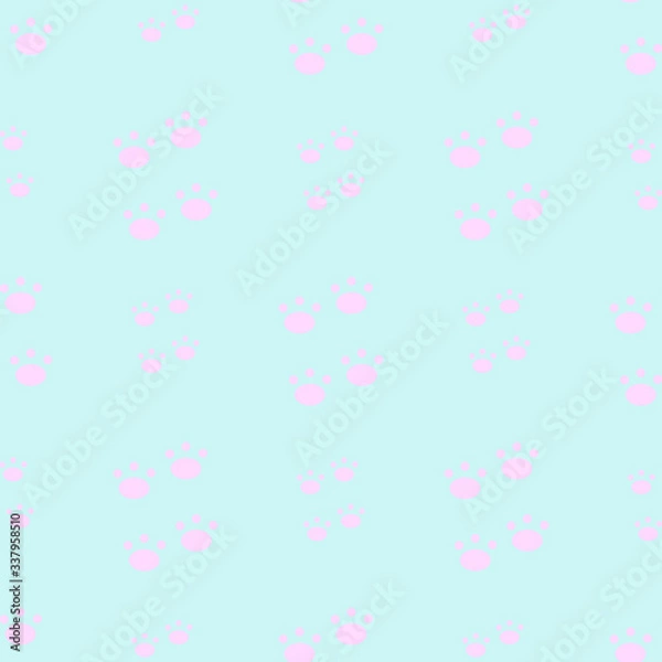 Fototapeta Seamless pattern with paws. Vector illustration.
