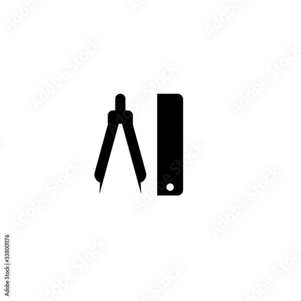 Fototapeta compass ruler icon