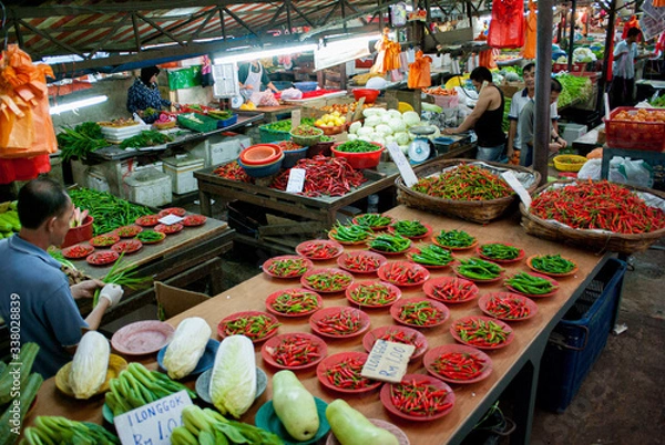 Obraz 野菜市場：東南アジア：マレーシア：クアラルンプール