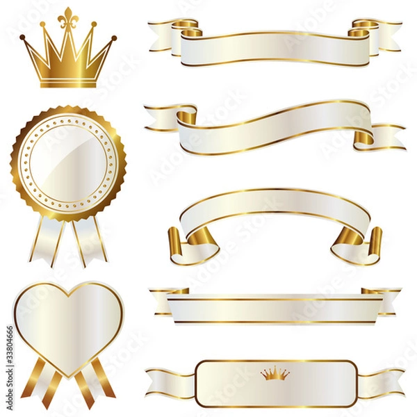 Obraz ribbon emblem set
