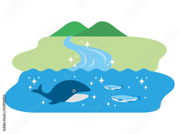 Fototapeta 素材＿山川海＿ごみのない