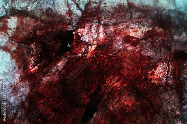 Obraz bloody stains of paint on an old worn out paper