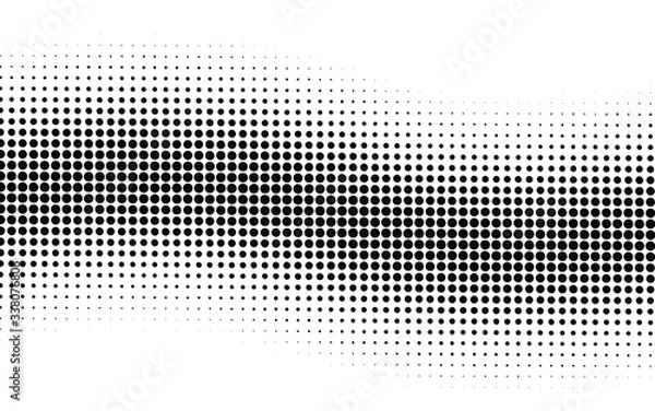 Fototapeta Abstract halftone dots background, halftone dots pattern, modern stylish texture, black and white vector illustration.