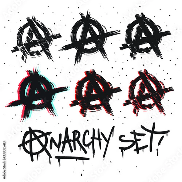 Fototapeta illustration with signs of anarchy