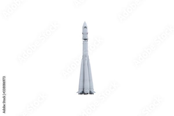 Fototapeta Soviet space rocket on a white background