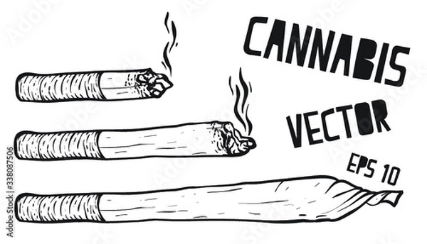 Fototapeta joint lub spliff. Spożycie narkotyków, marihuana wektor