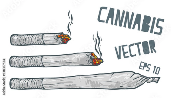 Fototapeta joint or spliff. Drug consumption, marijuana Vector