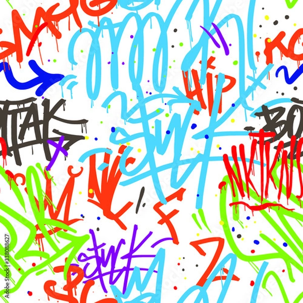 Fototapeta na wymiar Wektor tagi wzór. Tło graffiti.