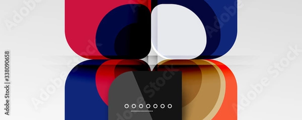 Fototapeta Abstract background - geometric cut paper design flower or square shape composition. Vector Illustration For Wallpaper, Banner, Background, Card, Book Illustration, landing page