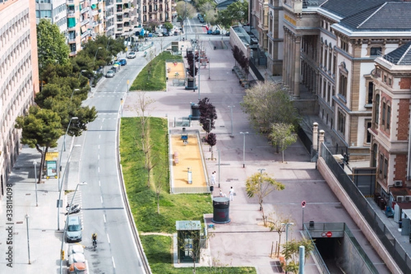 Obraz View of a square in Barcelona from the top of a building