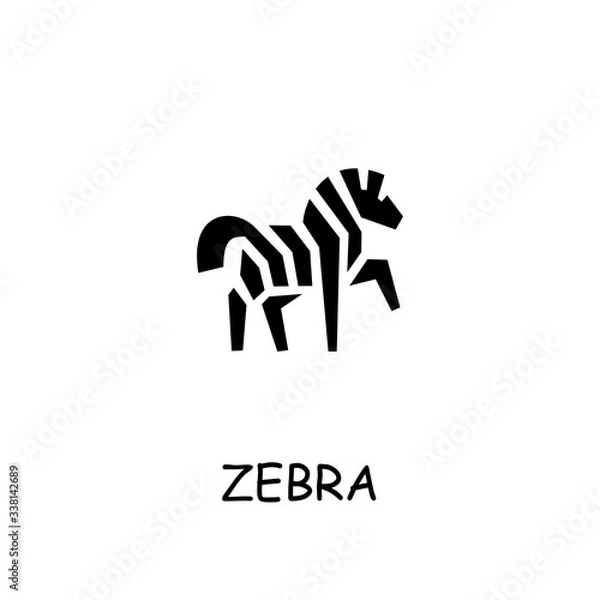 Fototapeta Zebra flat vector icon