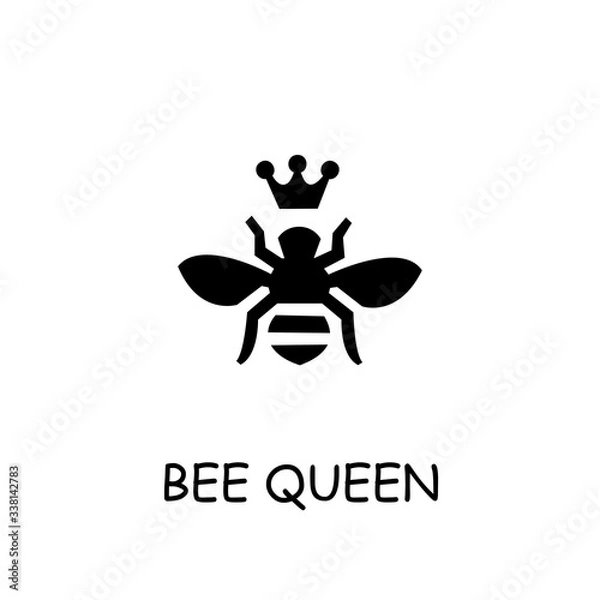 Fototapeta Bee queen flat vector icon