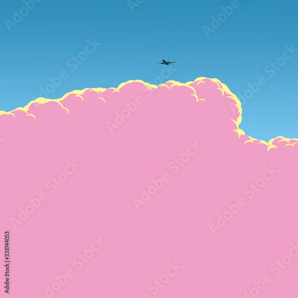 Obraz airliner flying high over dawn clouds digital art
