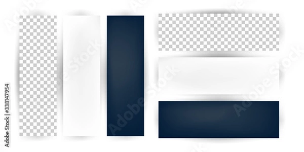Fototapeta Empty horizontal banner set with shadow template