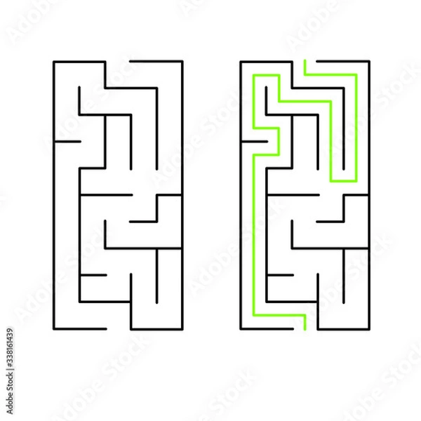 Obraz 5x10 rectangular vector maze with solution