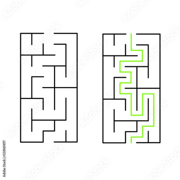 Obraz 5x10 rectangular vector maze with solution