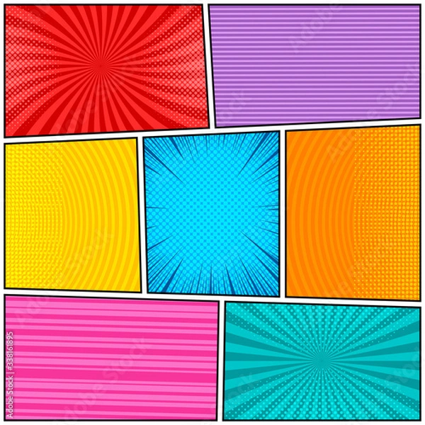 Fototapeta Comic book page concept