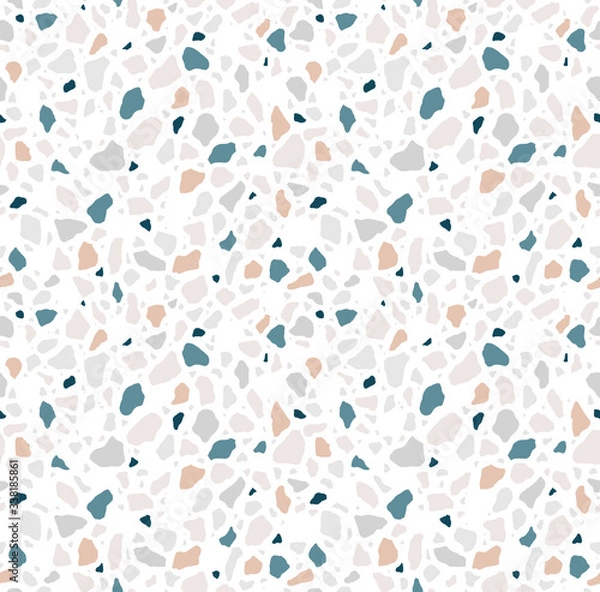 Fototapeta Terrazzo seamless pattern. Modern colorful tile texture. Vector abstract background.