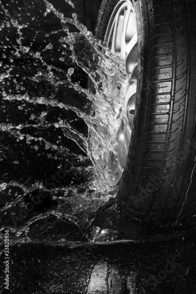 Obraz Koncepcja aquaplaningu