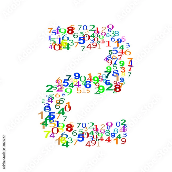Fototapeta Number Two made from colorful numbers