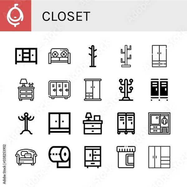 Obraz closet icon set
