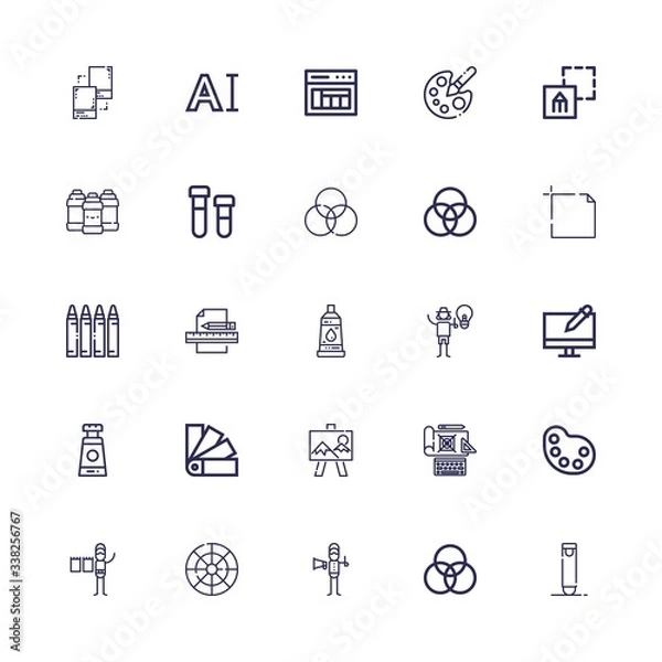 Fototapeta Editable 25 palette icons for web and mobile