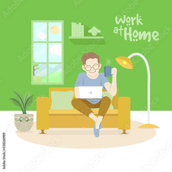Obraz Work at home free vector