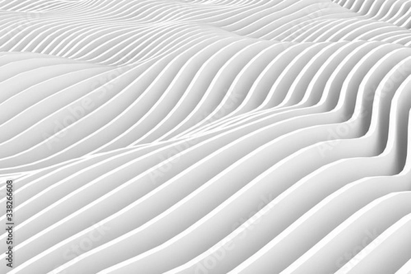 Fototapeta Abstract Curved Shapes. White Circular Background.