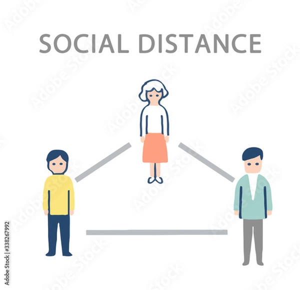 Fototapeta 社会的距離　イメージ　