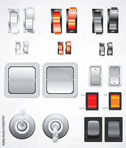 Fototapeta Vector Switches Set