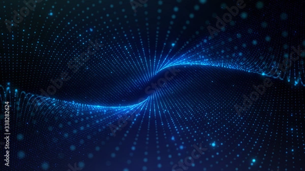 Obraz abstract beautiful technology particle grid background head up display and User Interface element