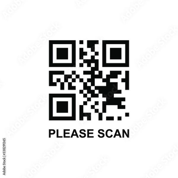 Fototapeta Scan QR code isolated vector
