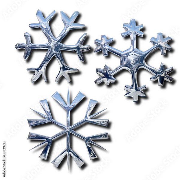 Obraz Chrome snowflakes