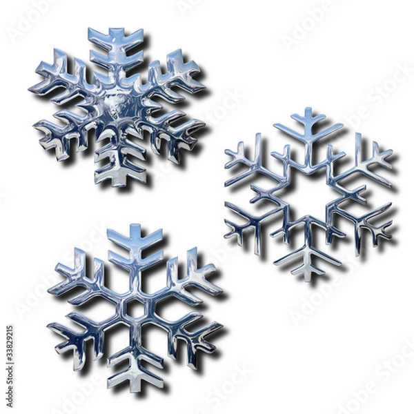 Obraz Chrome snowflakes