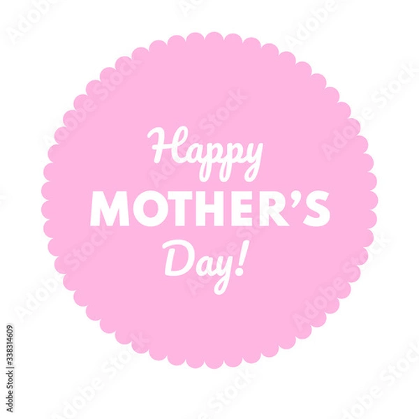 Fototapeta Happy Mothers day greeting card, badge. Bright color. Vector design