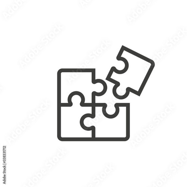 Obraz Puzzle pieces icon vector on white background