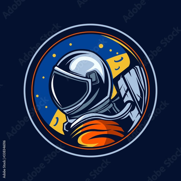 Fototapeta astronaut emblem vector illustration design