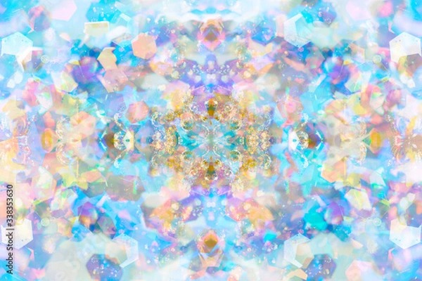 Obraz Mystical rainbow background, kaleidoscopic pattern with glitter and spots of light