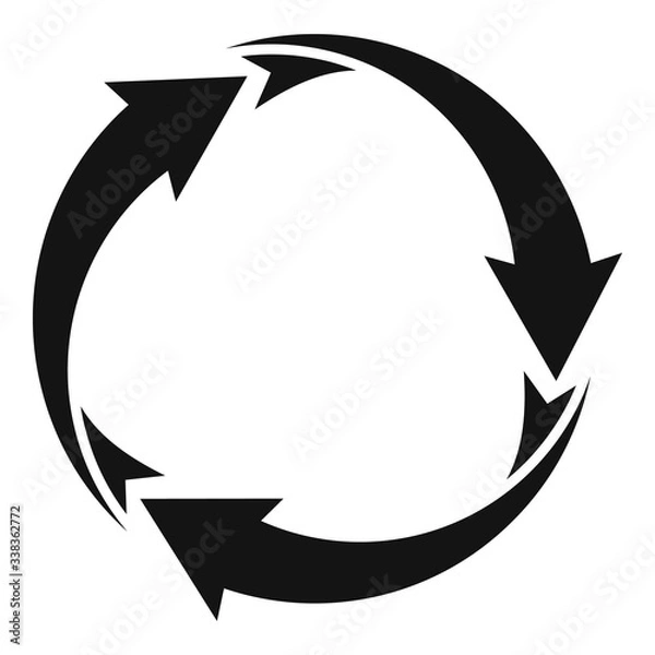 Fototapeta World recycling icon. Simple illustration of world recycling vector icon for web design isolated on white background