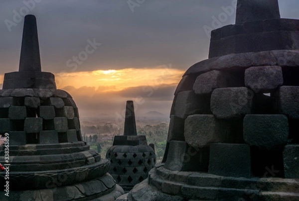 Obraz Amanecer Borobudur, Indonesia